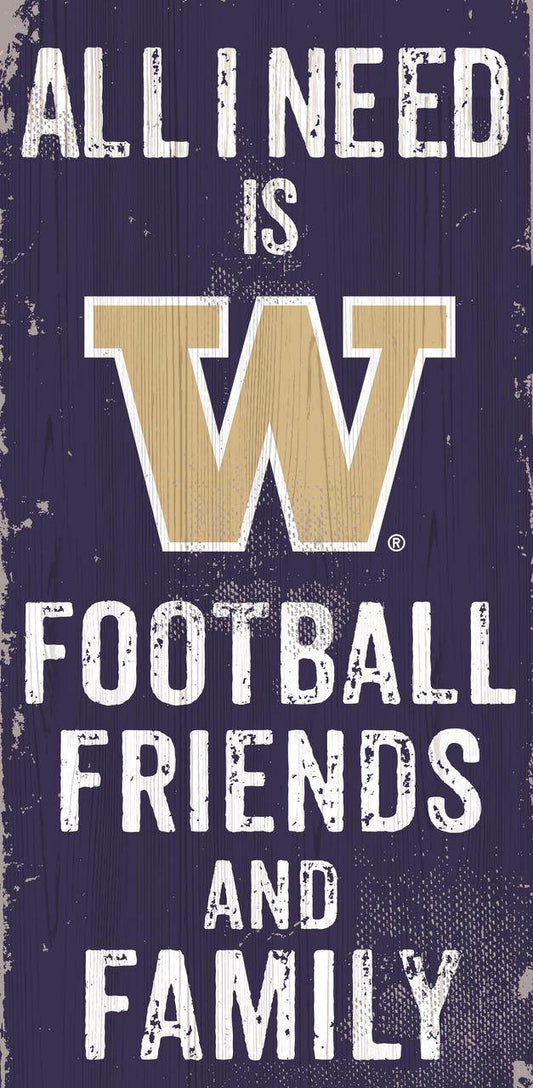 Washington Huskies Wood Sign 6x12 Football Design Color - ToylandEU