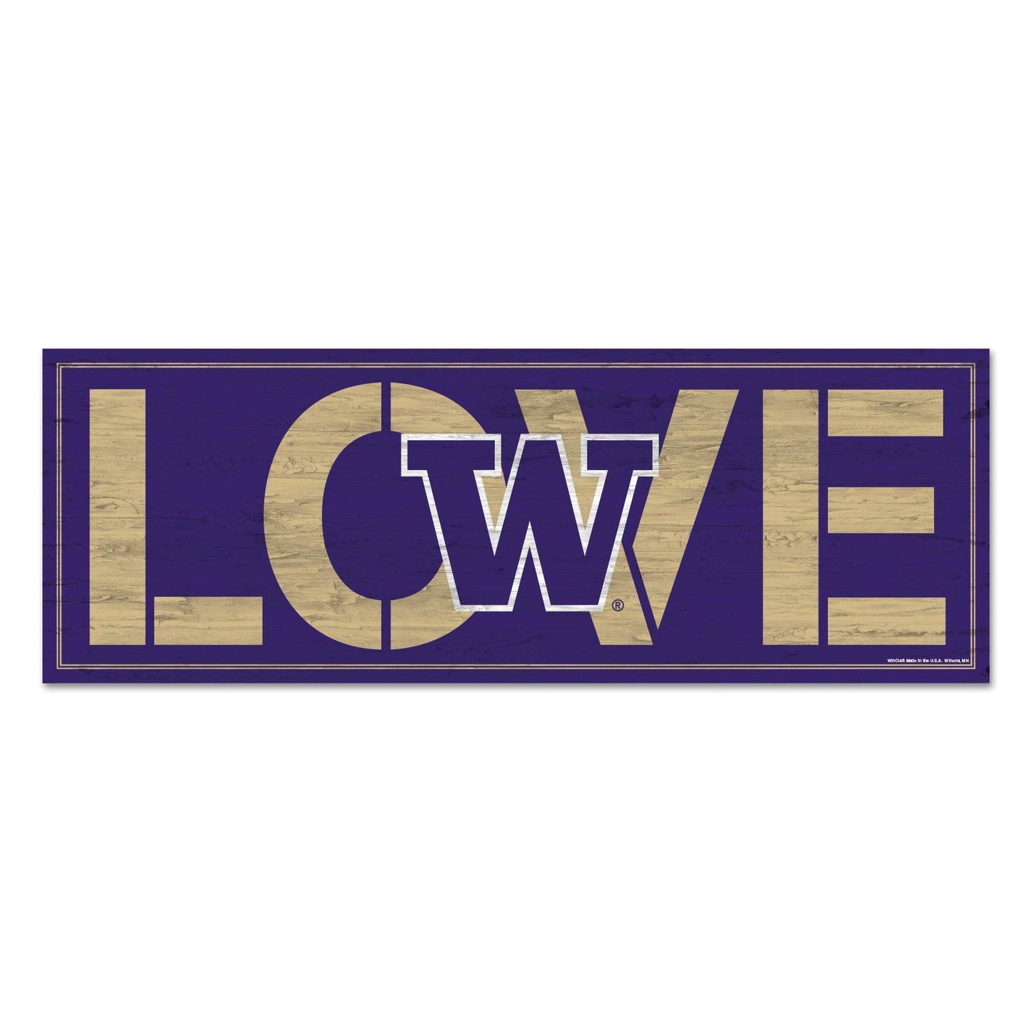 Washington Huskies Wood Sign 8x23 Love Wall Decor Statement - ToylandEU