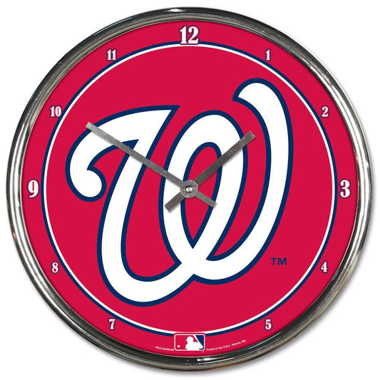 Washington Nationals 12 Inch Chrome Round Wall Clock - ToylandEU