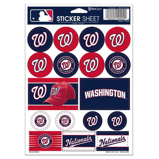 Washington Nationals Decal Sheet 5x7 Vinyl Stickers - ToylandEU
