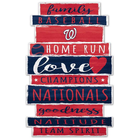 Washington Nationals Sign 11 by 17 Wood Family Word Display - ToylandEU