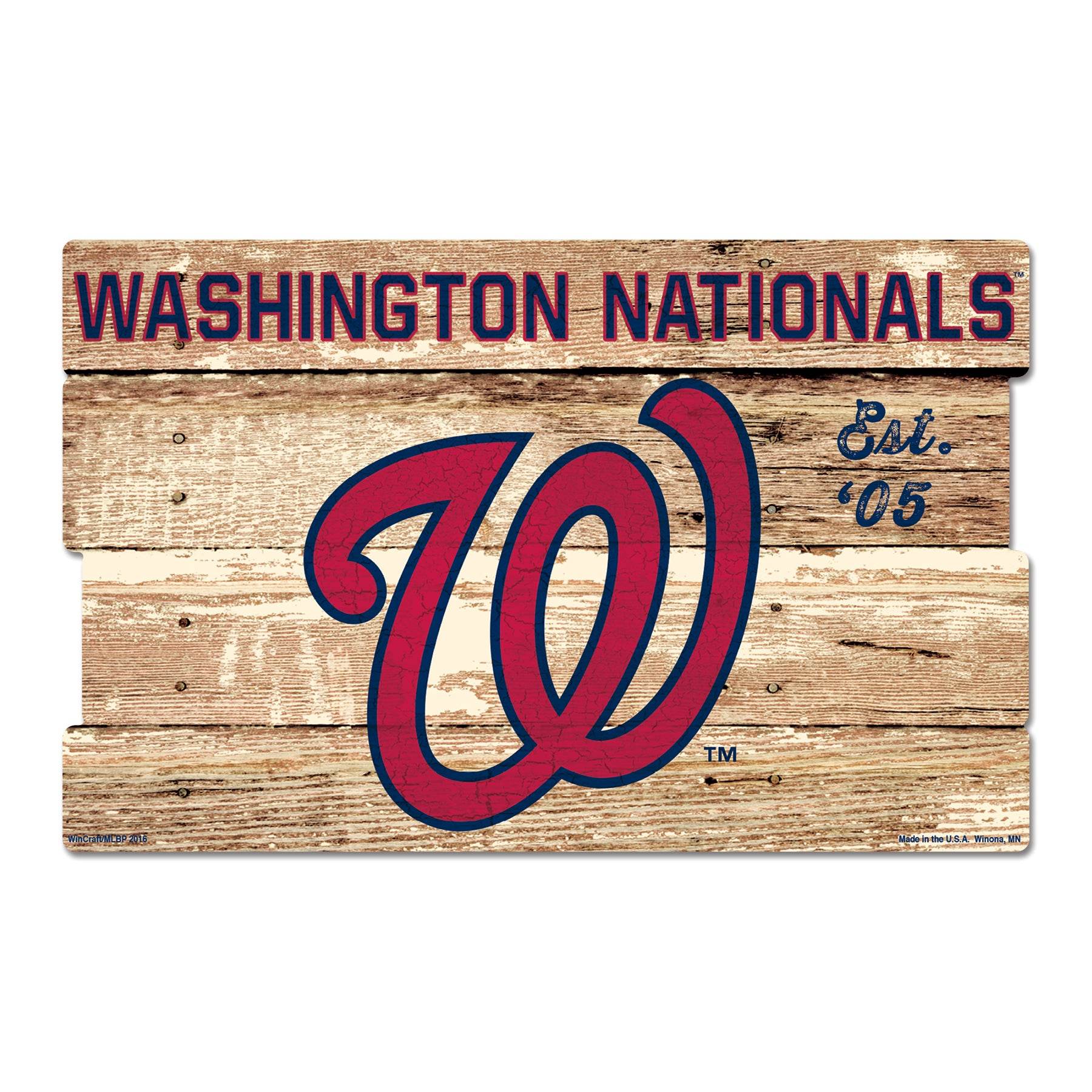 Washington Nationals Sign 19x30 Wood Plank Wall Decor - ToylandEU
