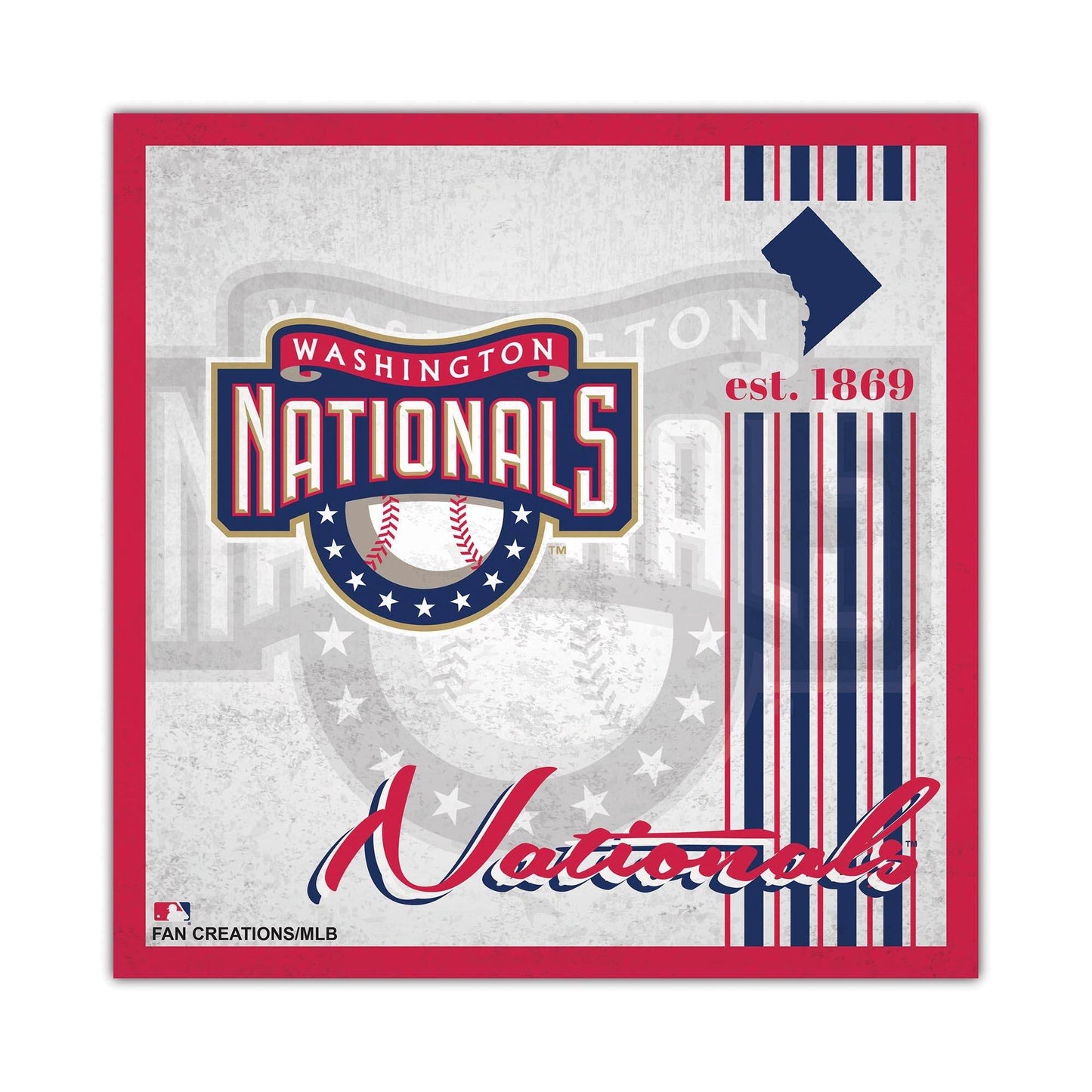 Washington Nationals Wood Sign 10x10 Album Design Decor - ToylandEU
