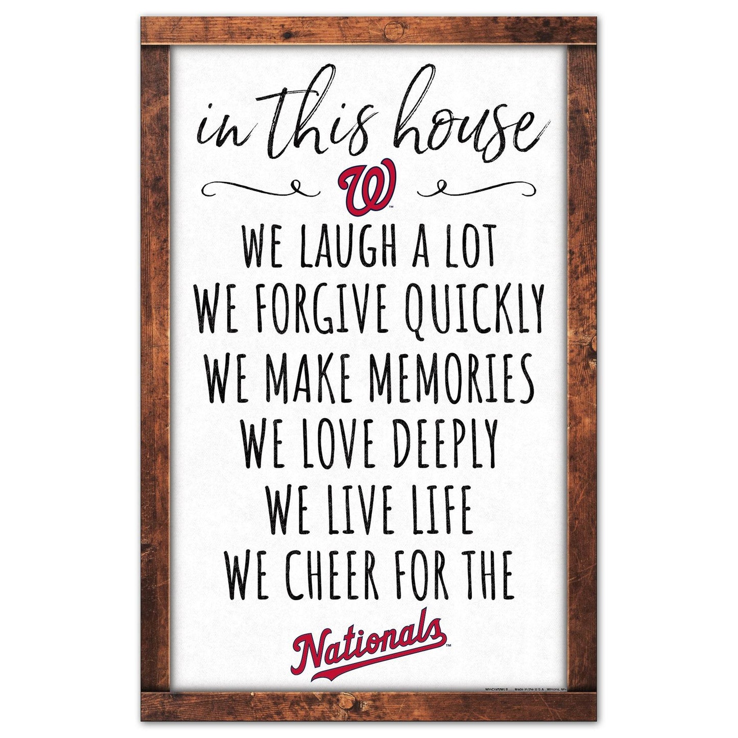 Washington Nationals Wood Sign 11x17 In This House Decor - ToylandEU
