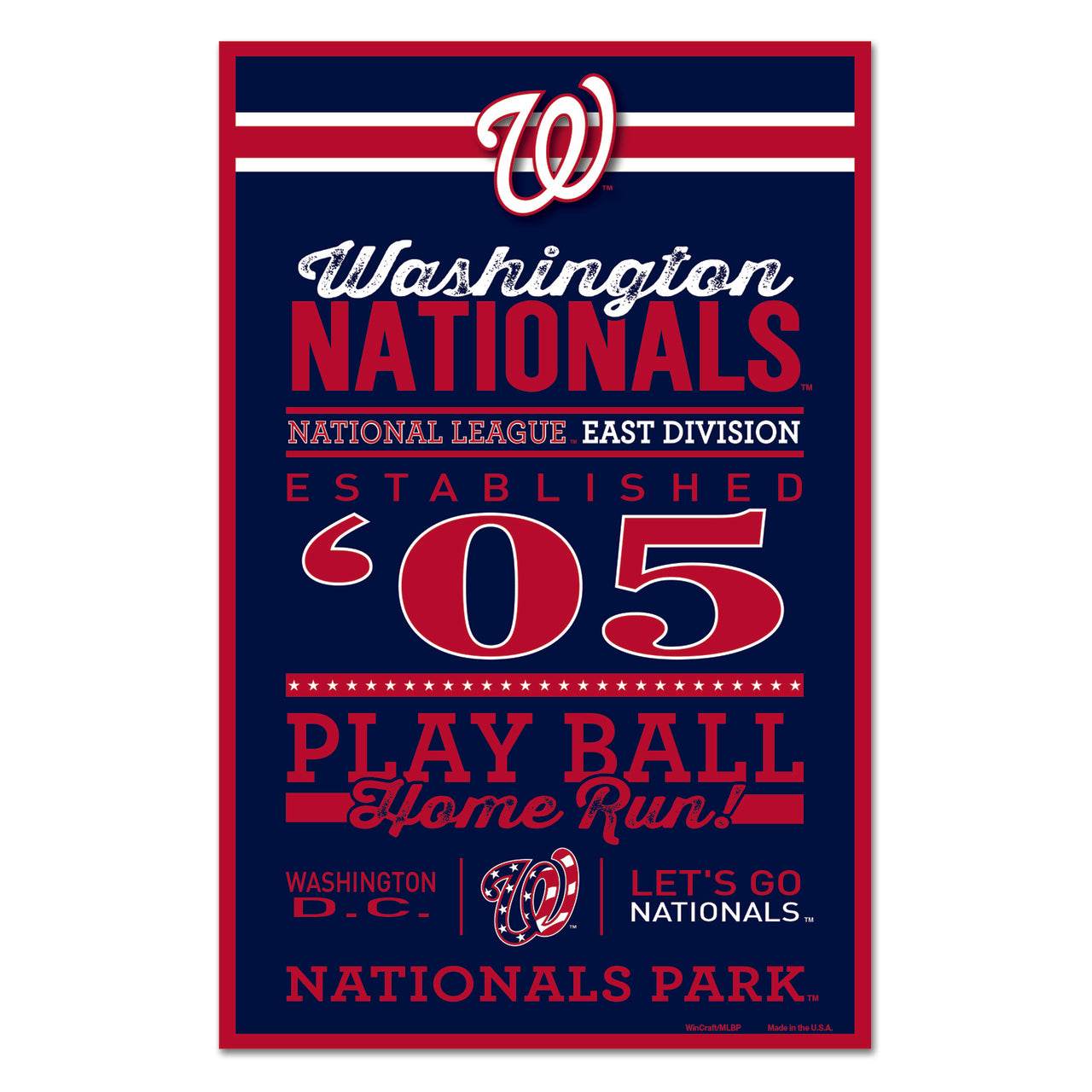 Washington Nationals Wood Sign 11x17 With Established Design - ToylandEU