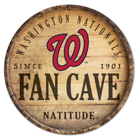 Washington Nationals Wood Sign 14 Inch Round Barrel Top - ToylandEU