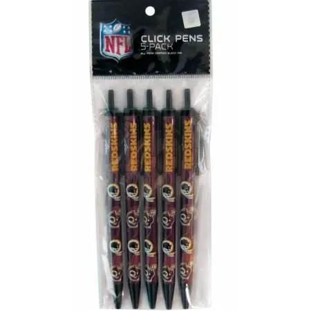  Washington Redskins Pens Click Style 5 Pack With Logo -  ToylandEU™
