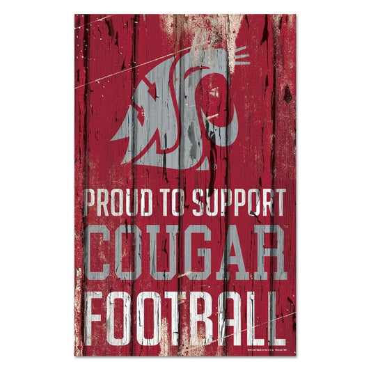 Washington State Cougars 11x17 Wood Sign Proud to Support - ToylandEU
