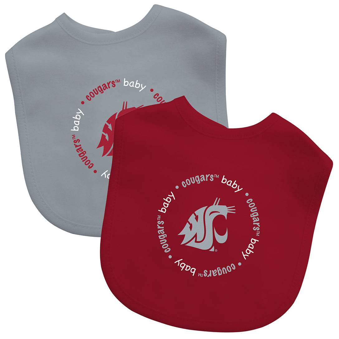 Washington State Cougars Baby Bibs 2 Pack Unisex Team Gear - ToylandEU