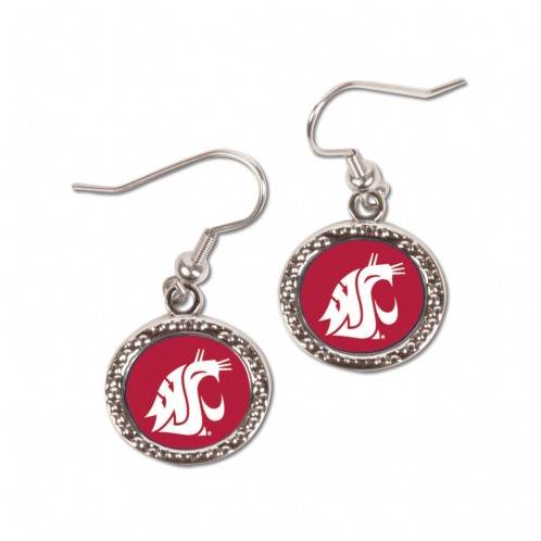 Washington State Cougars Earrings Round Style Special Order - ToylandEU