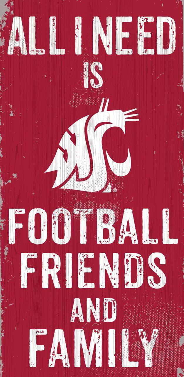 Washington State Cougars Wood Sign 6x12 Football Design - ToylandEU