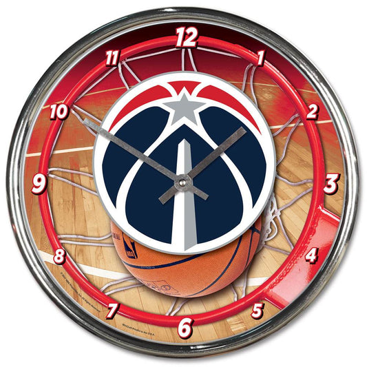 Washington Wizards Round Chrome Wall Clock 12 Inch US Made - ToylandEU