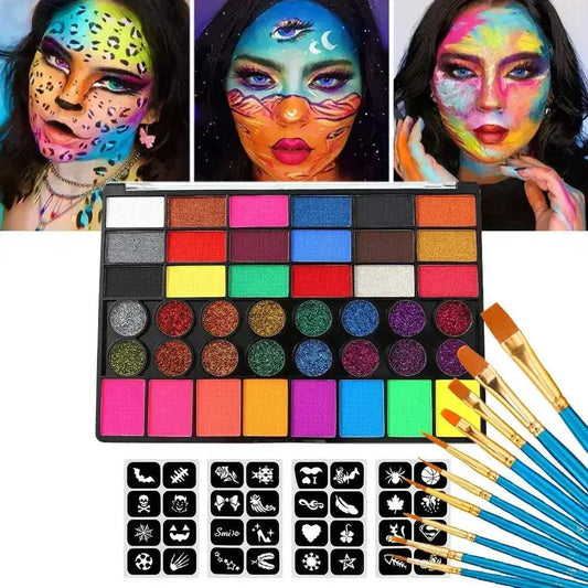 Water Activated Face Paint Set With 42 Colors UV Glow - ToylandEU