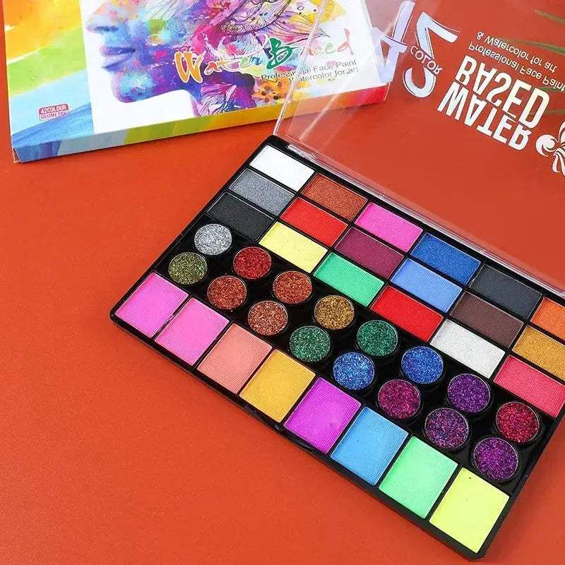 Water Activated Face Paint Set With 42 Colors UV Glow - ToylandEU