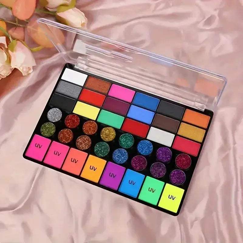 Water Activated Face Paint Set With 42 Colors UV Glow - ToylandEU