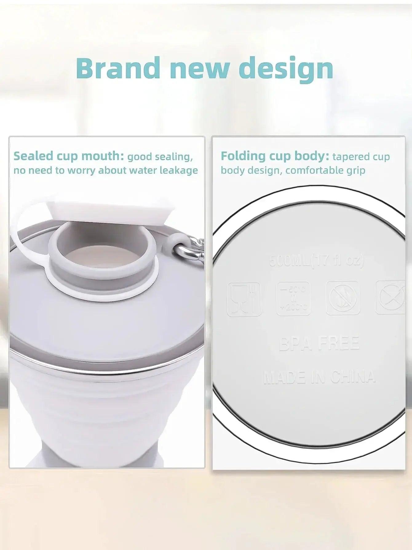  Silicone Water Bottle Foldable 500ml Leak Proof Travel -  ToylandEU™