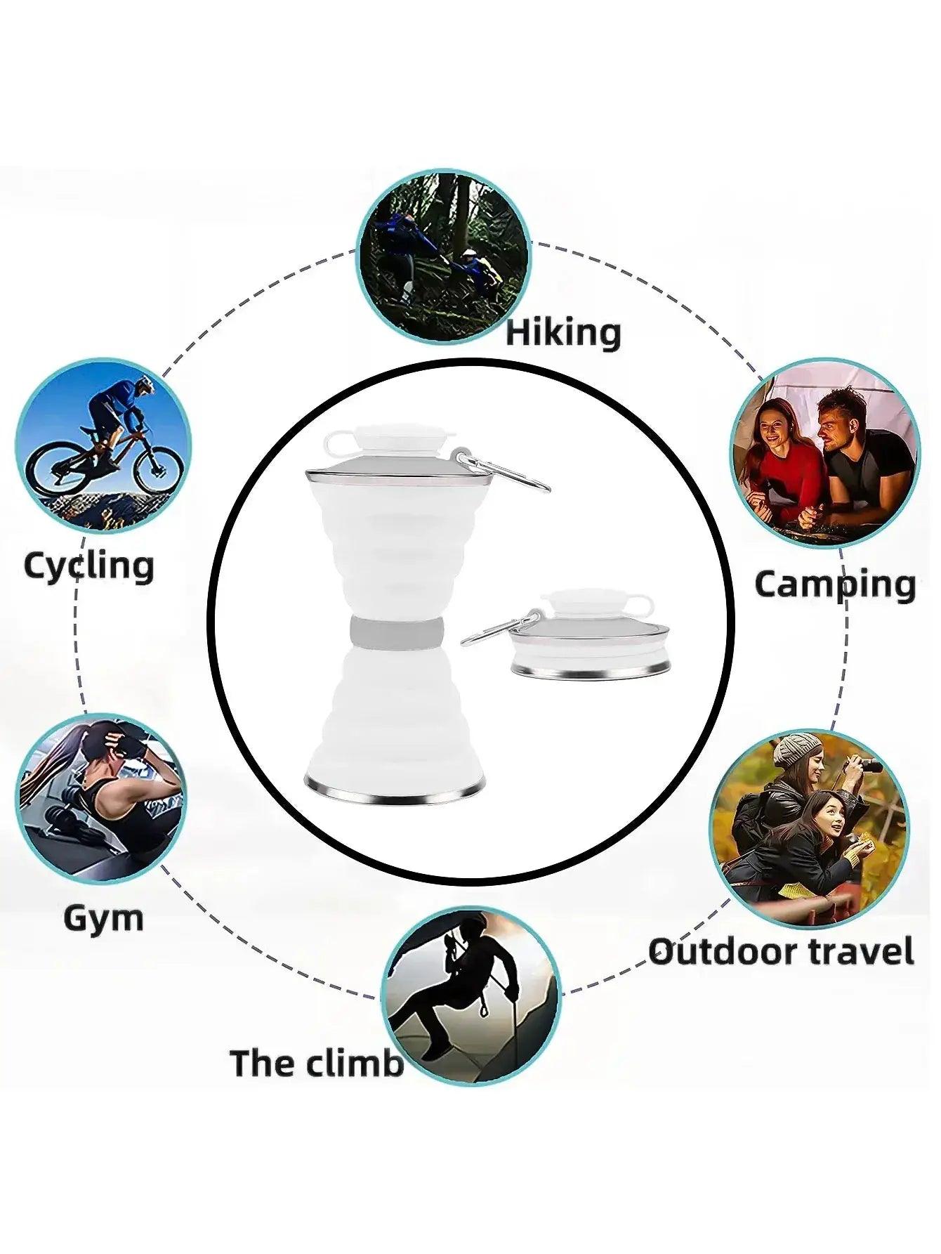  Silicone Water Bottle Foldable 500ml Leak Proof Travel -  ToylandEU™