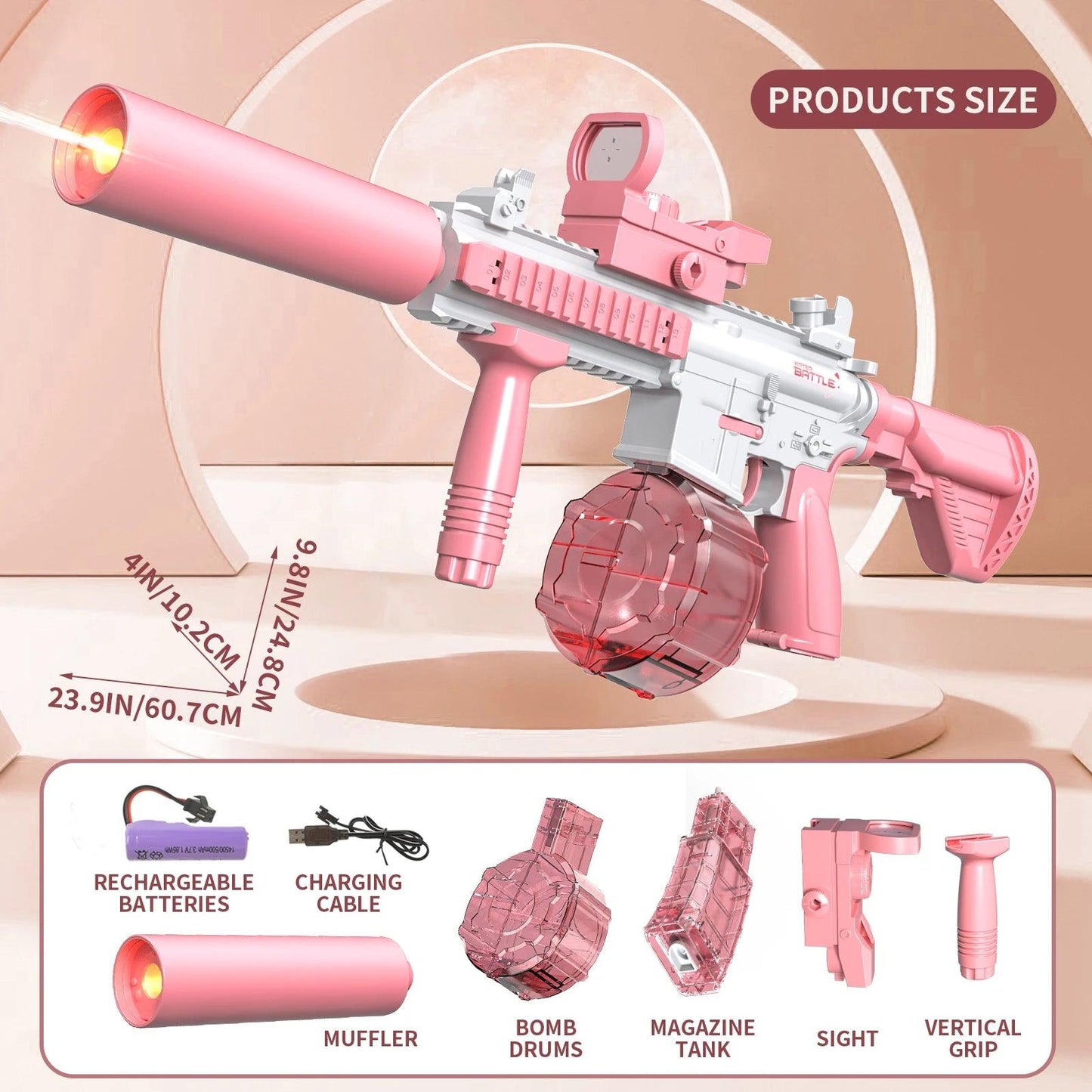  Water Gun Electric Full Auto Light Up | Toylandeu™ 