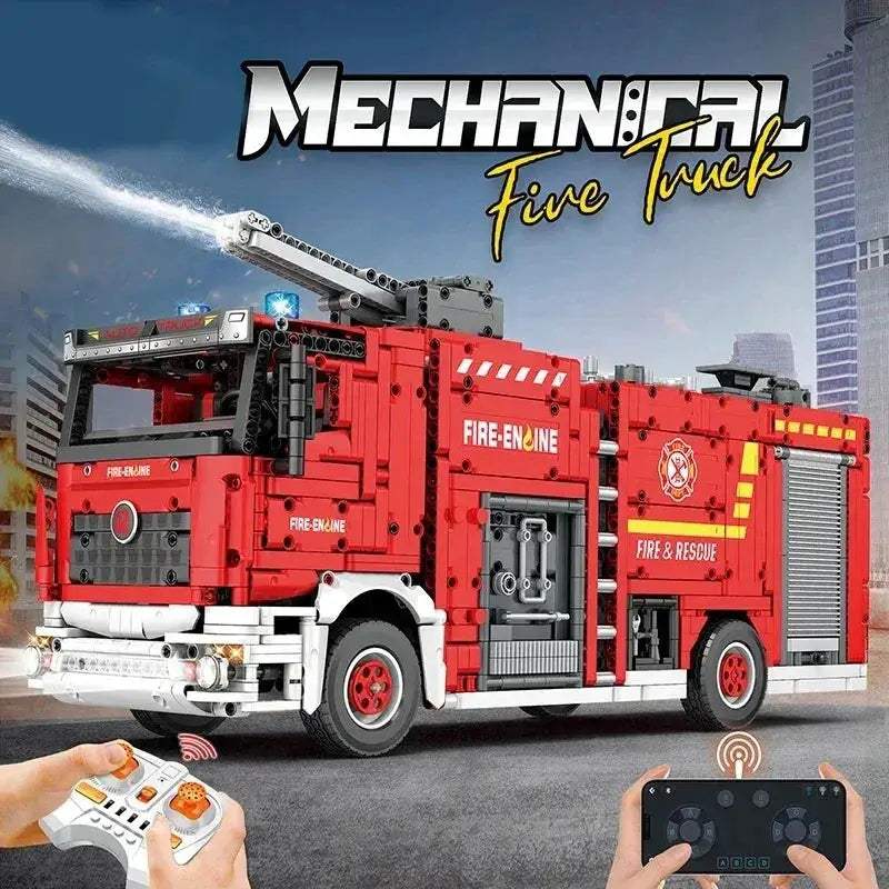 Water Jet Fire Truck Building Blocks Set With 2888 Pieces - ToylandEU