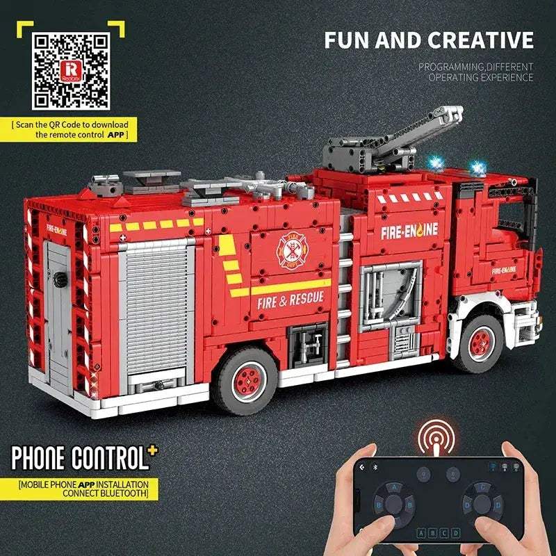 Water Jet Fire Truck Building Blocks Set With 2888 Pieces - ToylandEU