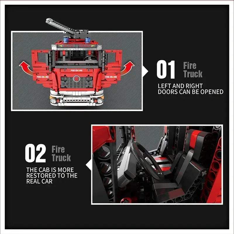 Water Jet Fire Truck Building Blocks Set With 2888 Pieces - ToylandEU