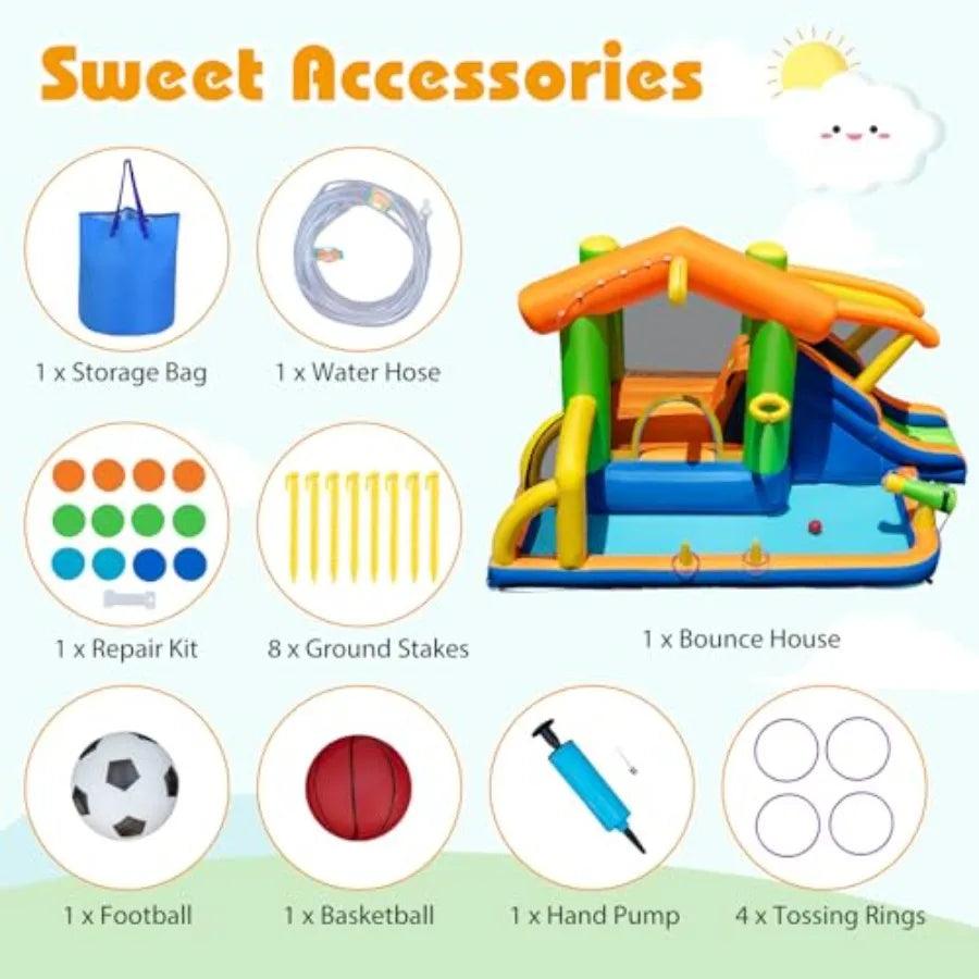  Eight In One Inflatable Water Slide With Ball Pit Pool -  ToylandEU™