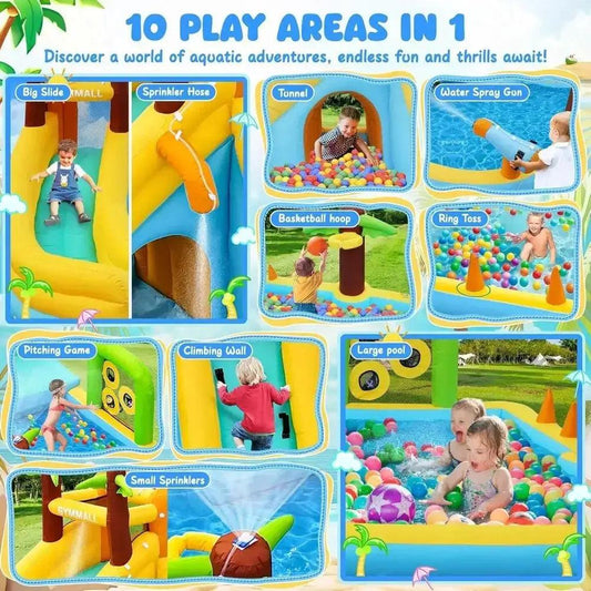  Water Slide Bounce House All In One 10 In 1 Durable -  ToylandEU™