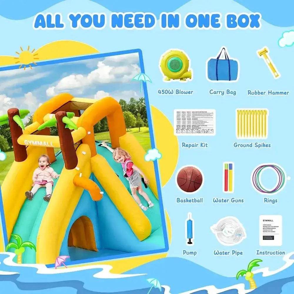 Water Slide Bounce House All-In-One 10-In-1 Outdoor Indoor - ToylandEU