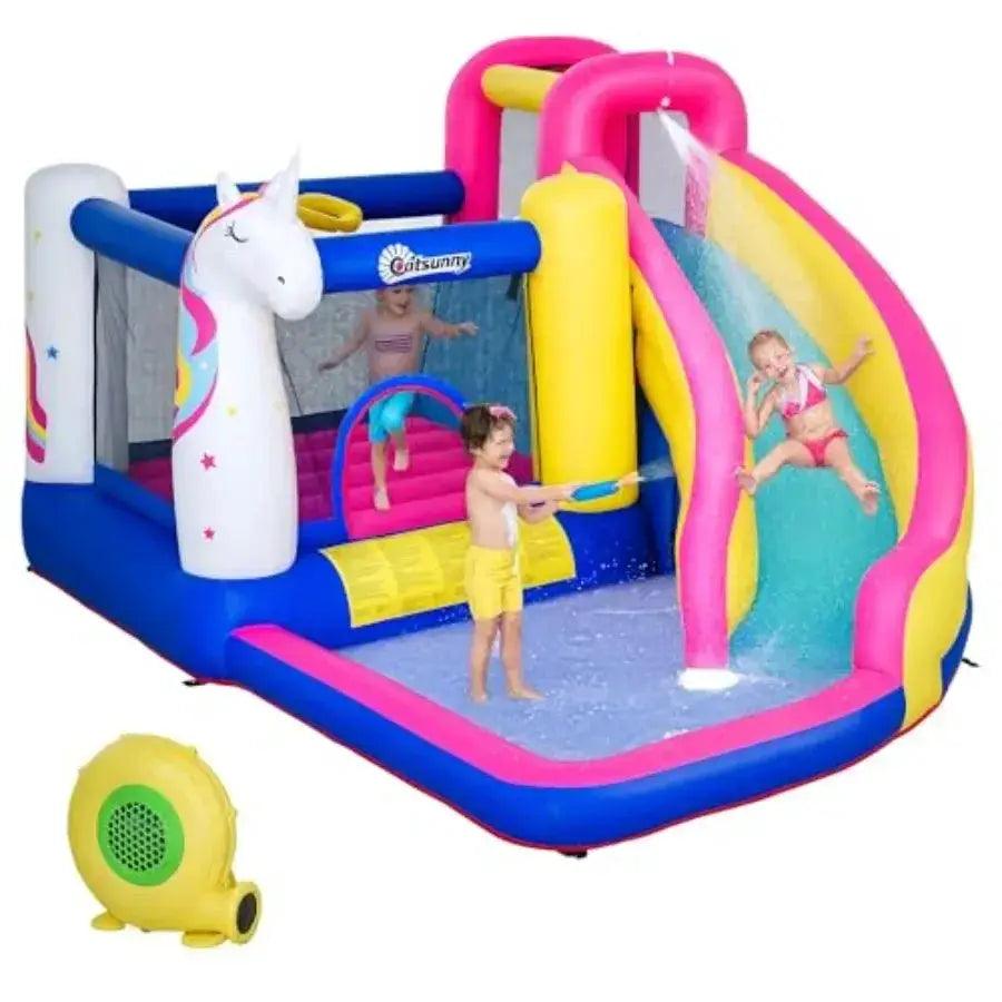  Inflatable Water Slide Bounce House With Climbing Wall -  ToylandEU™