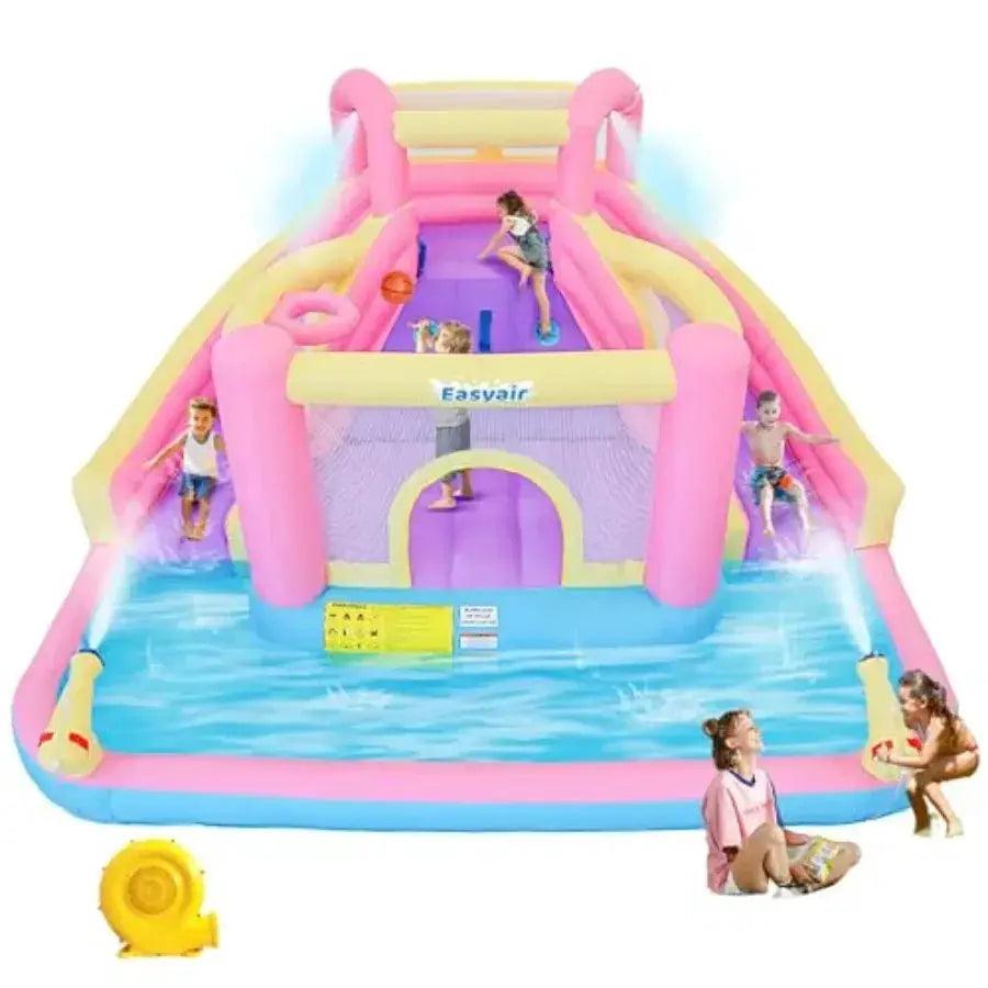  Inflatable Water Slide Bounce House With Double Slides -  ToylandEU™