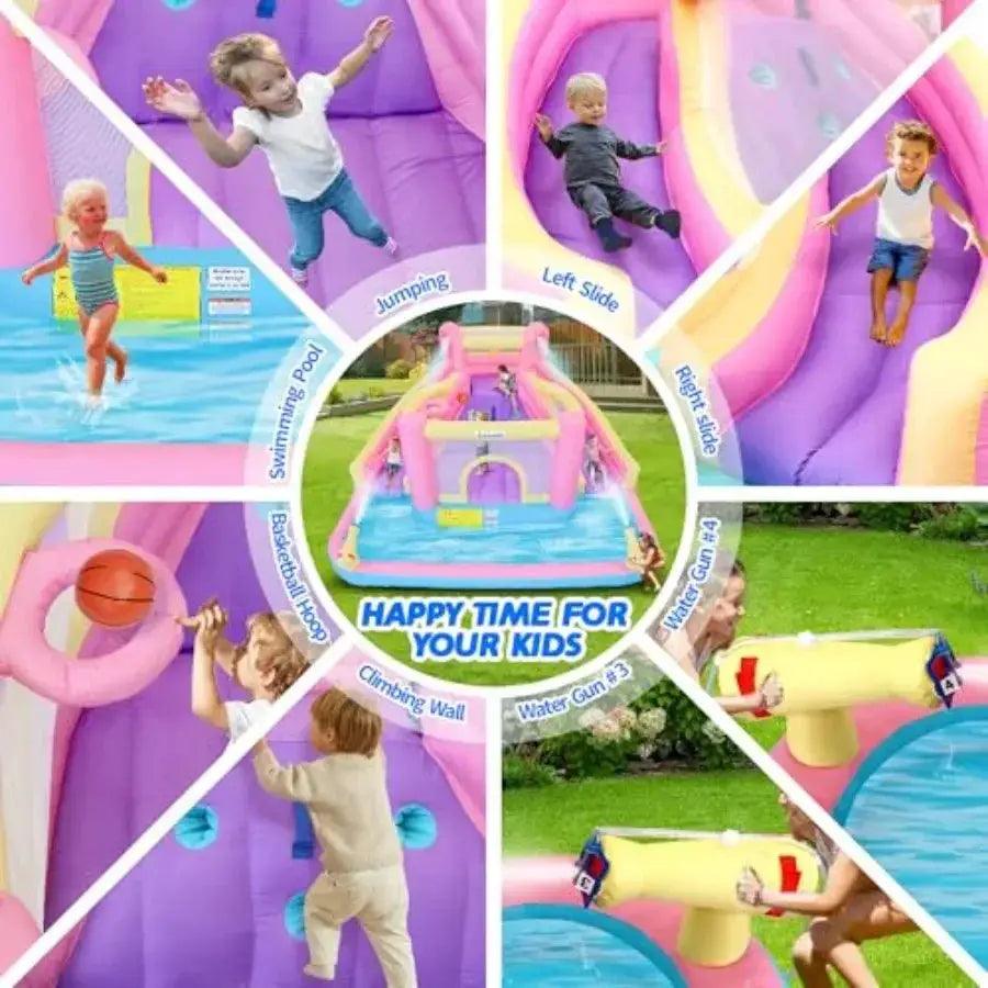  Inflatable Water Slide Bounce House With Double Slides -  ToylandEU™