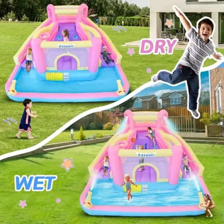  Inflatable Water Slide Bounce House With Double Slides -  ToylandEU™