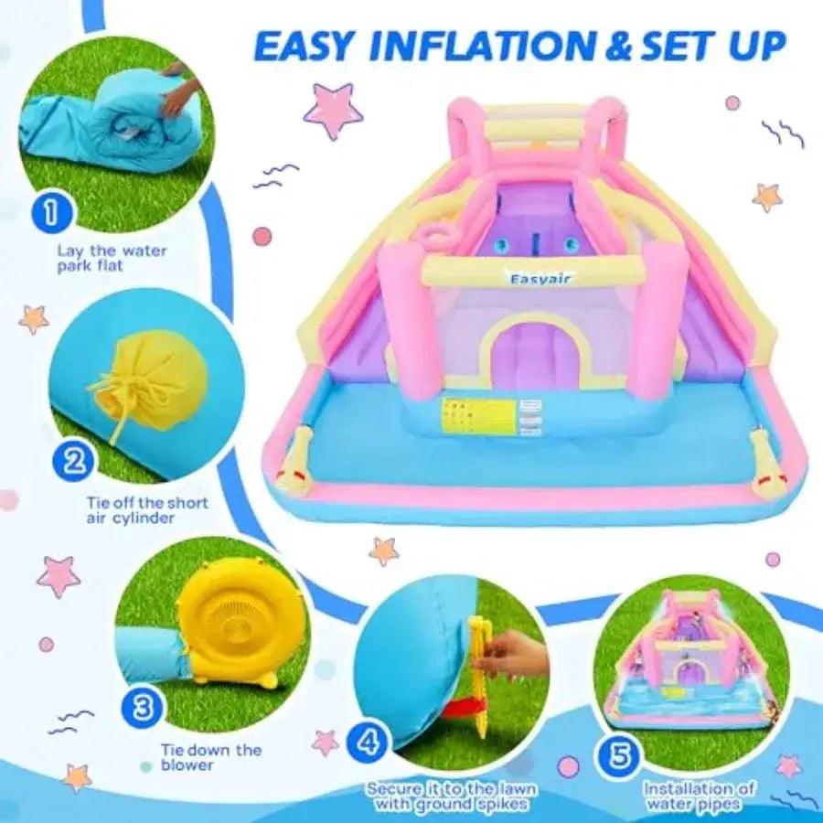  Inflatable Water Slide Bounce House With Double Slides -  ToylandEU™