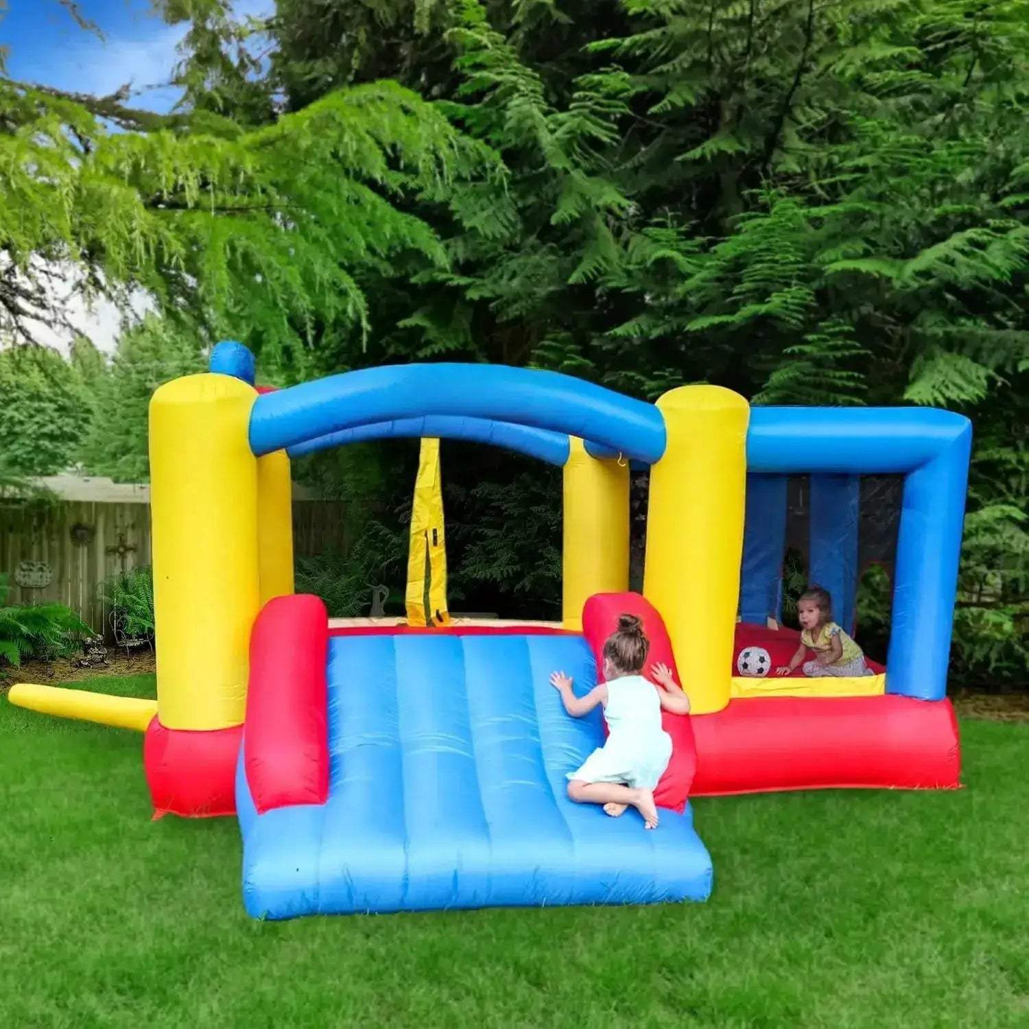 Water Slide Bounce House With Pool And Climbing Wall - ToylandEU