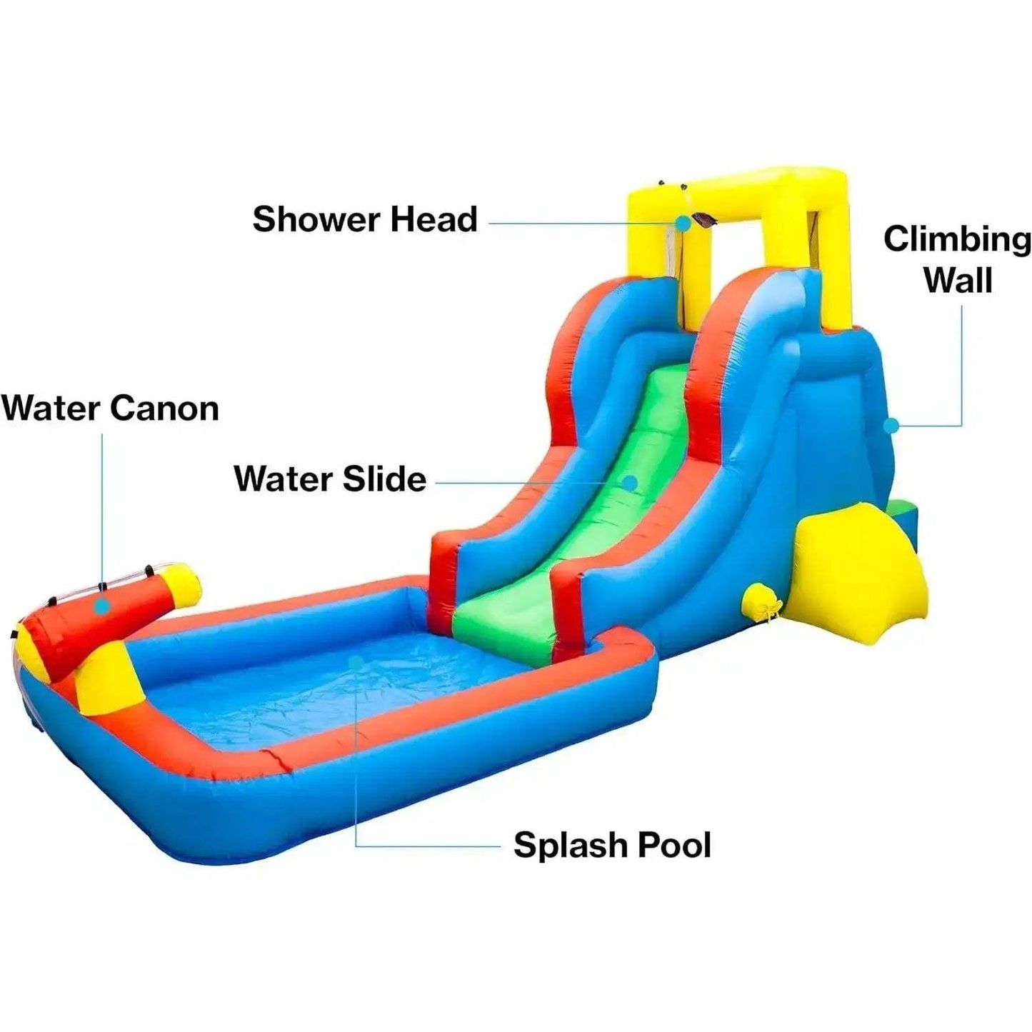 Water Slide Bounce House With Pool And Climbing Wall - ToylandEU
