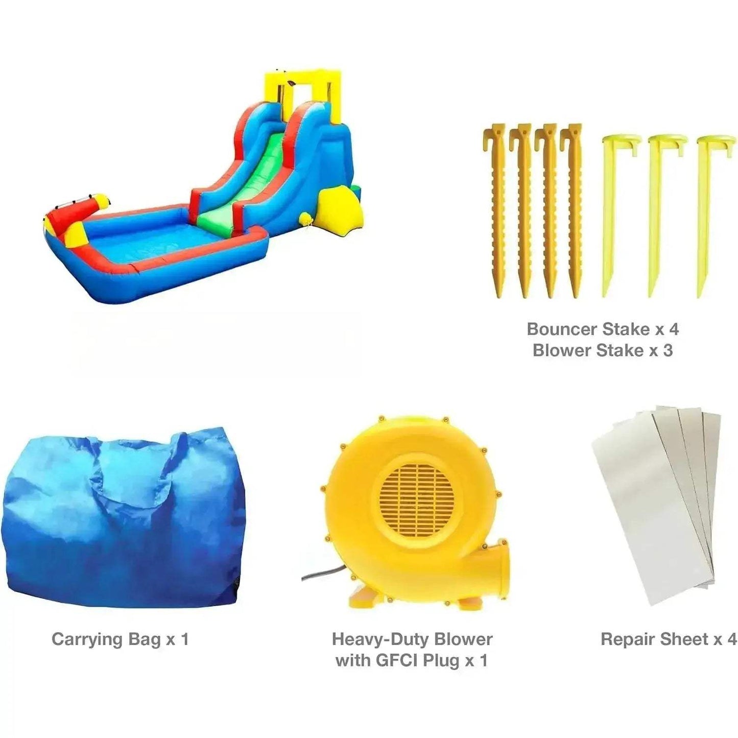 Water Slide Bounce House With Pool And Climbing Wall - ToylandEU