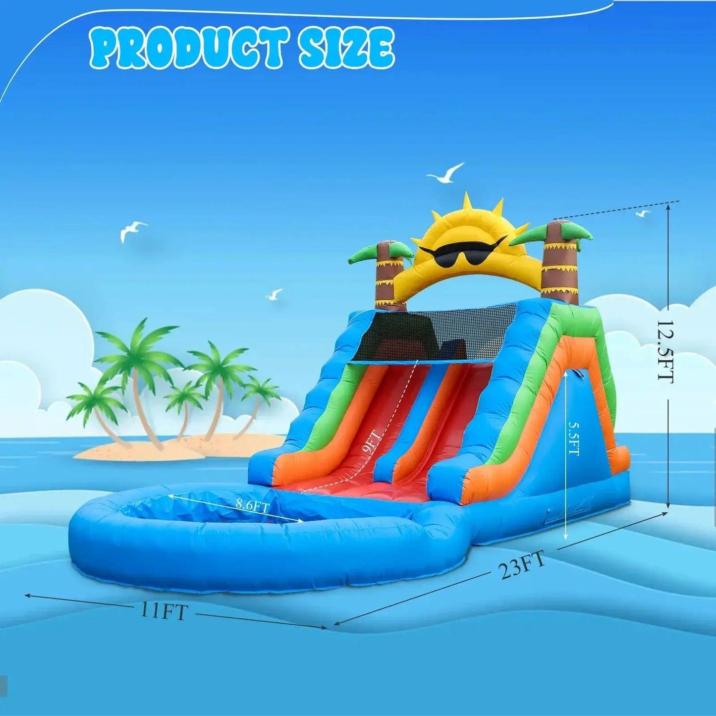  Commercial Inflatable Water Slide With 1100W Blower -  ToylandEU™