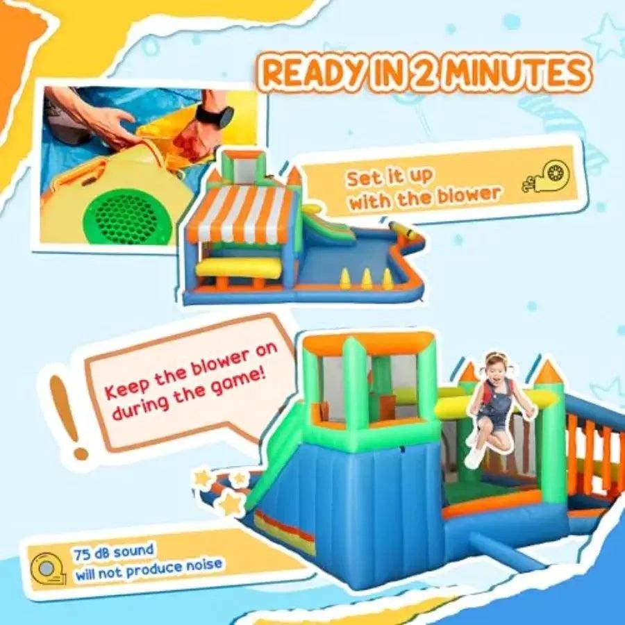  Inflatable Water Park With Water Slide All In One Fun -  ToylandEU™