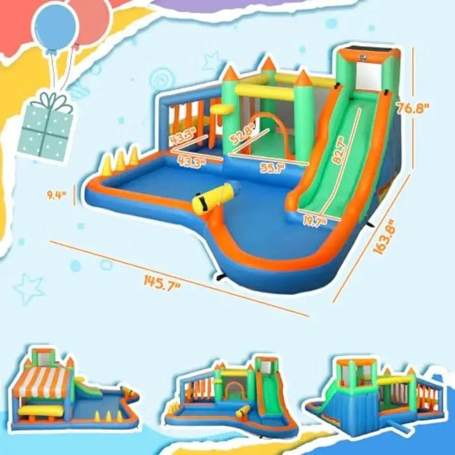 Inflatable Water Park With Water Slide All In One Fun -  ToylandEU™