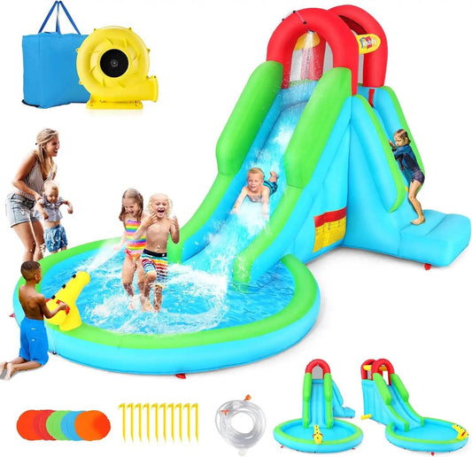 Water Slide Inflatable Water Slide Park Bounce House D - ToylandEU