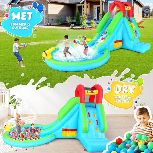 Water Slide Inflatable Water Slide Park Bounce House D - ToylandEU