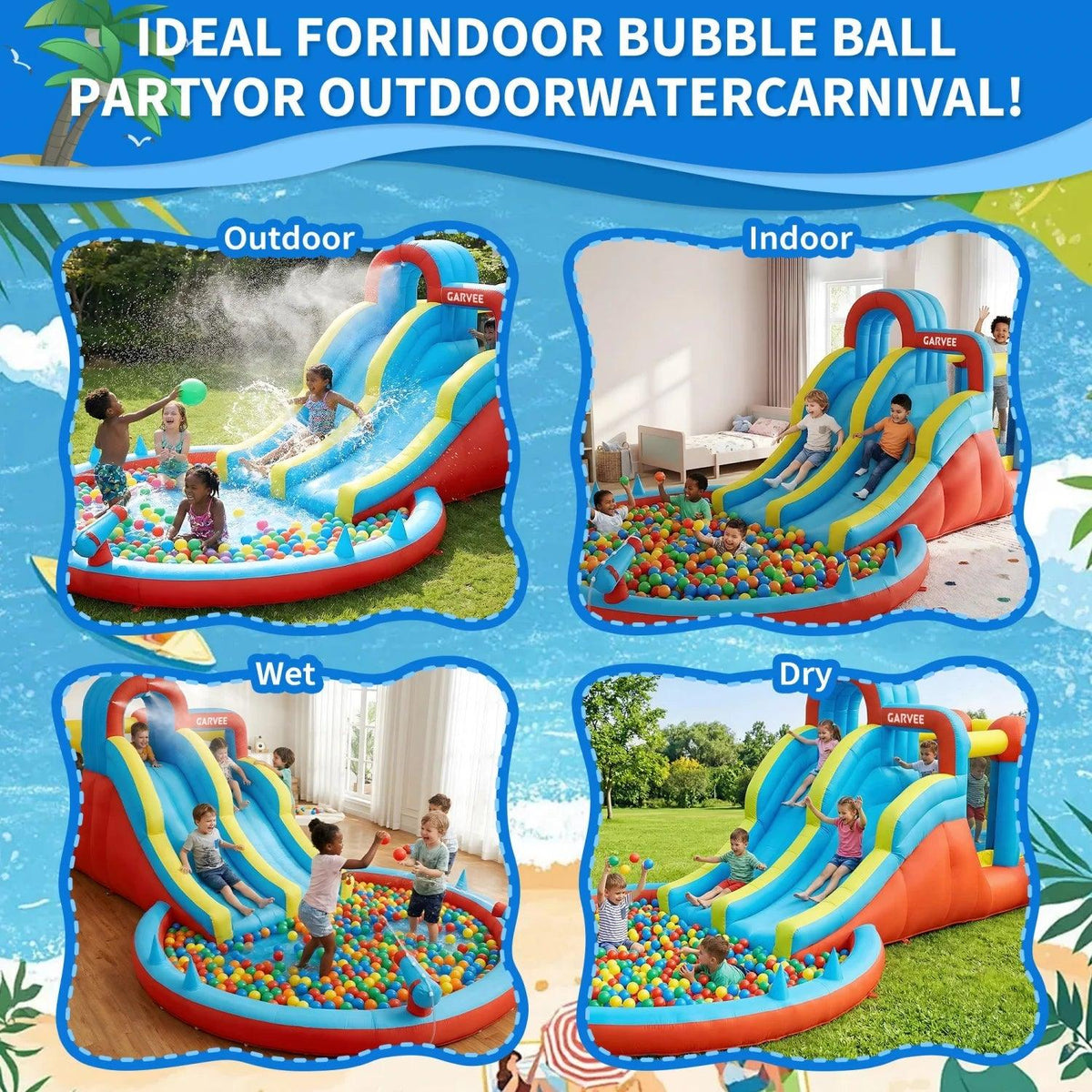  8 In 1 Inflatable Water Slide Park For Backyard Fun -  ToylandEU™