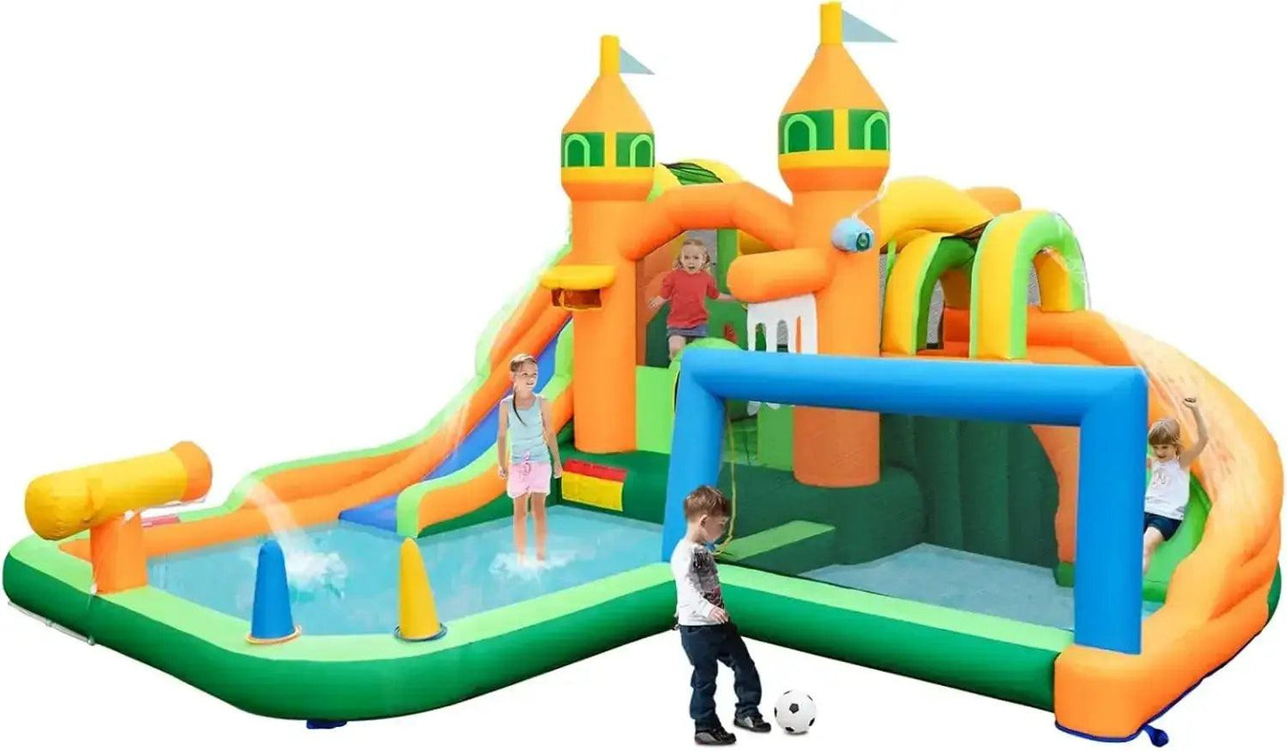  Inflatable Water Slide Park 9 In 1 Outdoor Dual Slides -  ToylandEU™