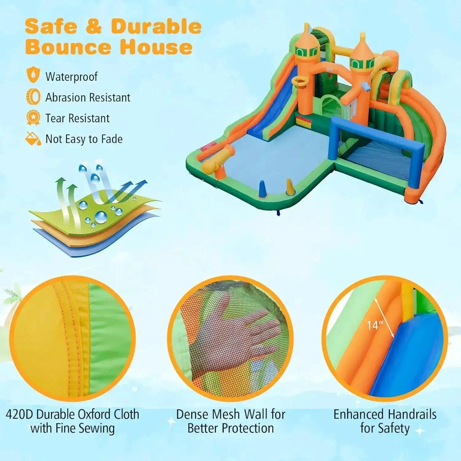  Inflatable Water Slide Park 9 In 1 Outdoor Dual Slides -  ToylandEU™