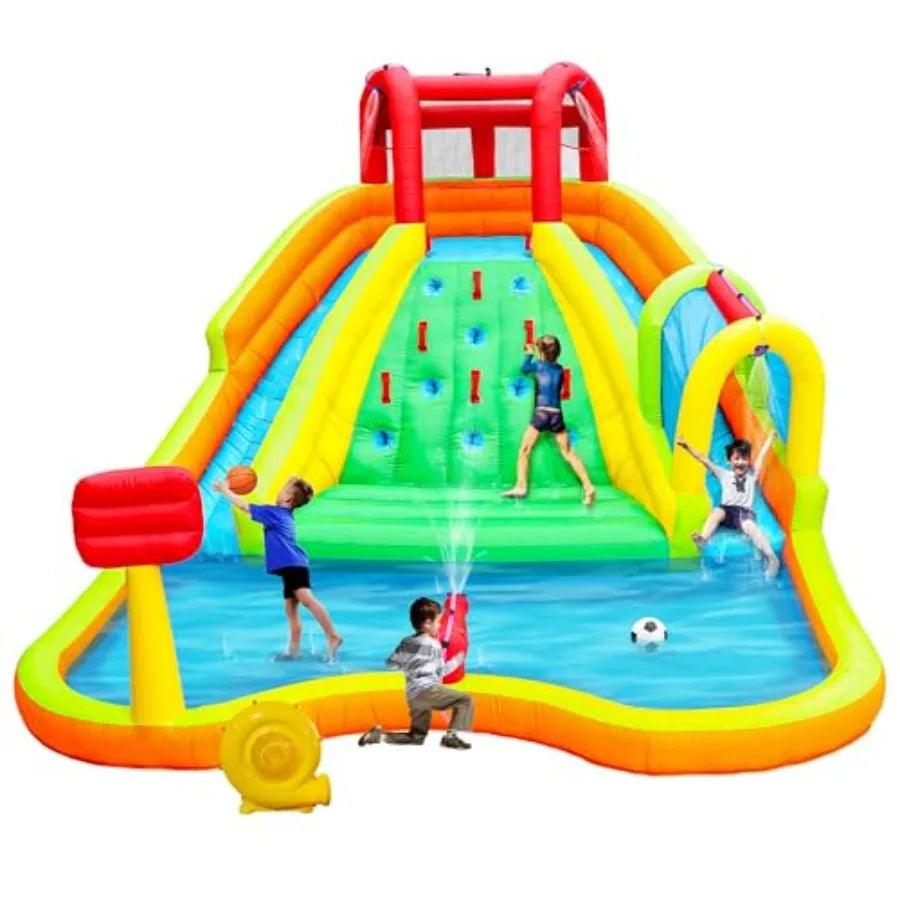 Inflatable Water Slide Park With Dual Slides And Spray -  ToylandEU™