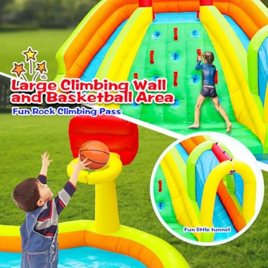  Inflatable Water Slide Park With Dual Slides And Spray -  ToylandEU™