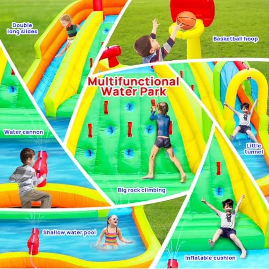  Inflatable Water Slide Park With Dual Slides And Spray -  ToylandEU™