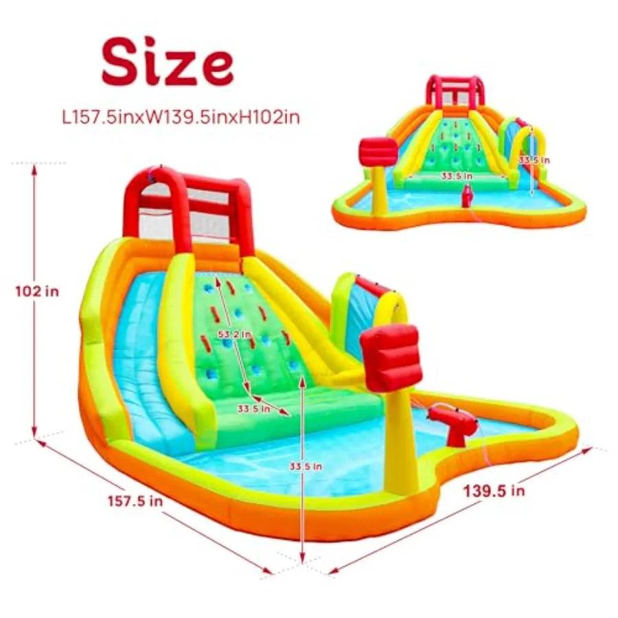  Inflatable Water Slide Park With Dual Slides And Spray -  ToylandEU™
