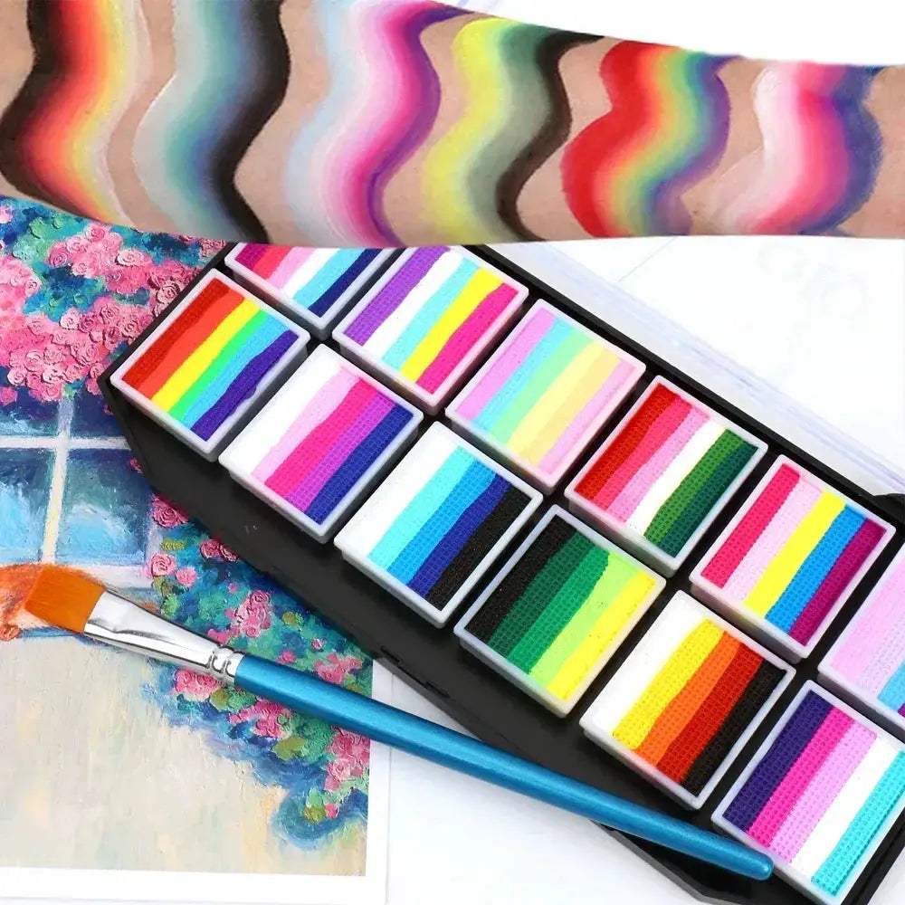 Water Soluble Rainbow Face Paint Palette For Kids Everyday Use - ToylandEU