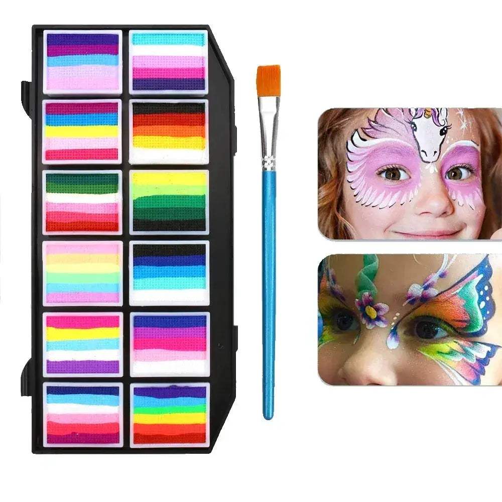 Water Soluble Rainbow Face Paint Palette For Kids Everyday Use - ToylandEU